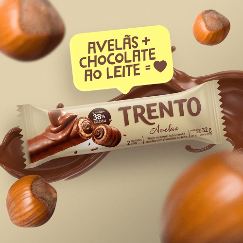 Chocolate Avelã Choco Branco Trento 32g