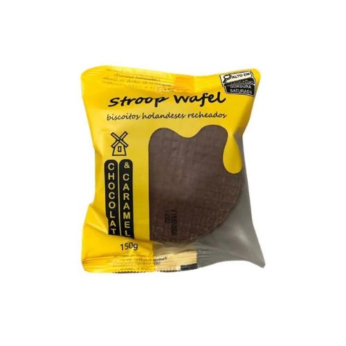Biscoito Holandes Stroopwafel Chocolate e Caramelo Janse - 155g